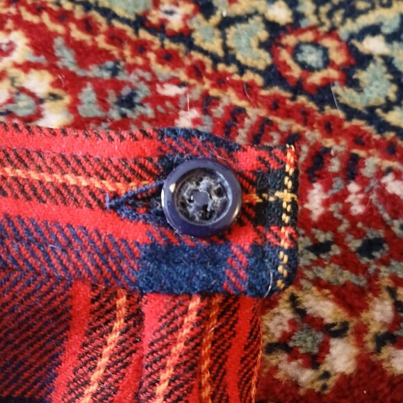 70s red plaid wool Pendleton skirt (waist: 15" flat) - Picture 7 of 10